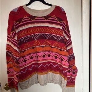 Forever 21 Colorful Geometric Pattern Sweater